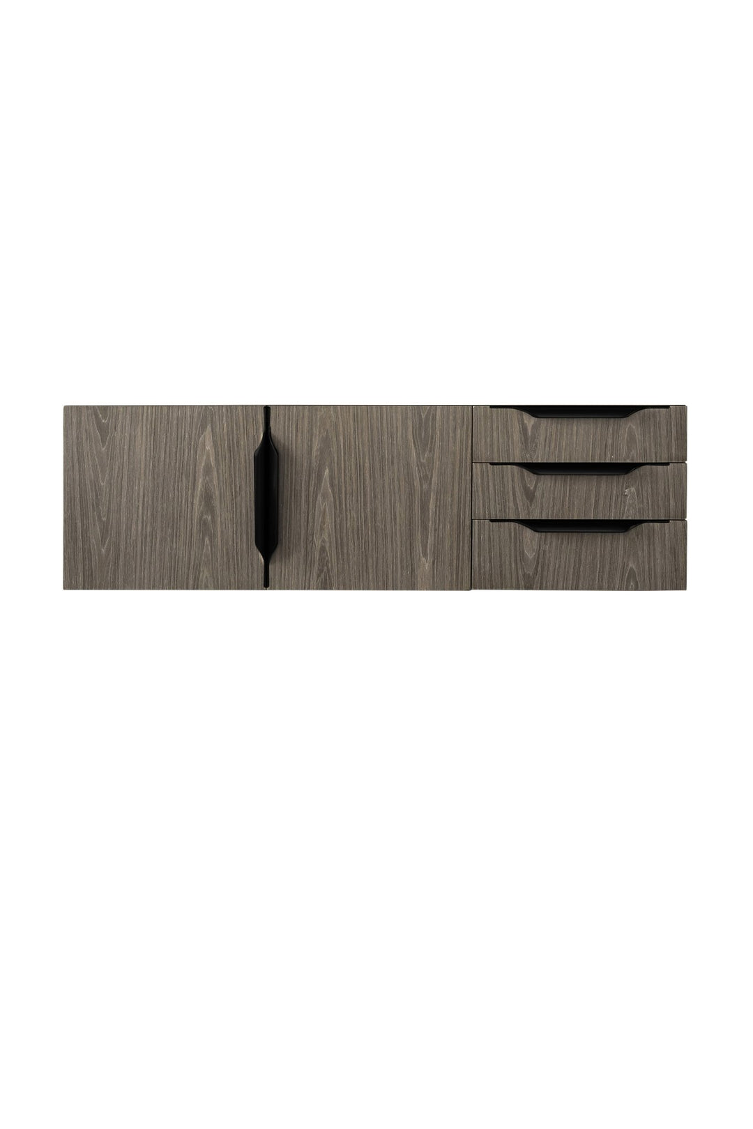 Columbia 48" Single Wall Mount Vanity Cabinet, Ash Gray, Matte Black
