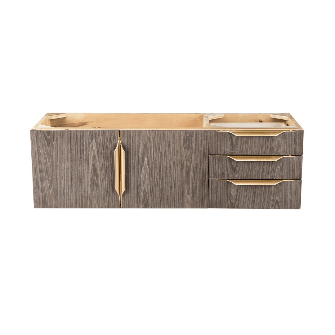 Columbia 48" Single Wall Mount Vanity Cabinet, Ash Gray, Radiant Gold