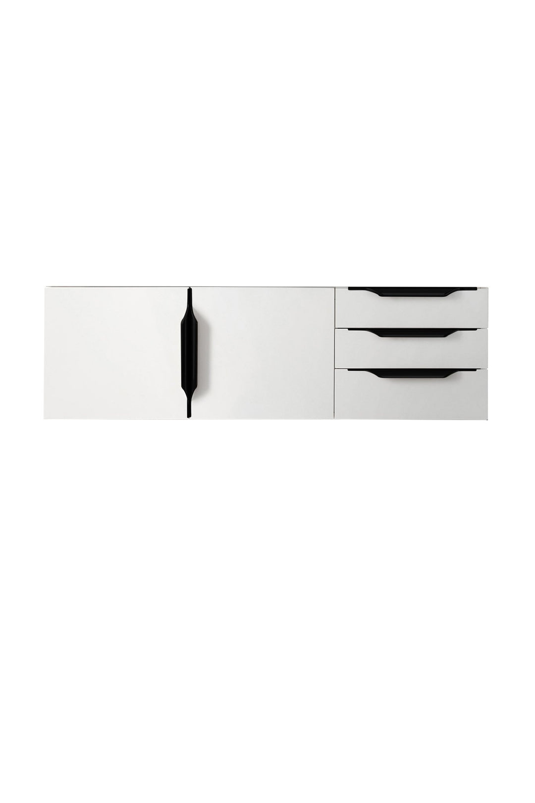Columbia 48" Single Wall Mount Vanity Cabinet, Glossy White, Matte Black