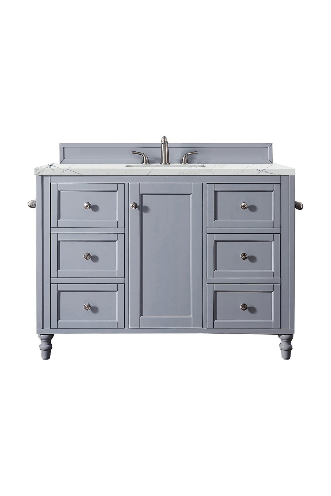 Copper Cove Encore 48" Single Vanity, Silver Gray w/ 3 CM Ethereal Noctis Silestone Top