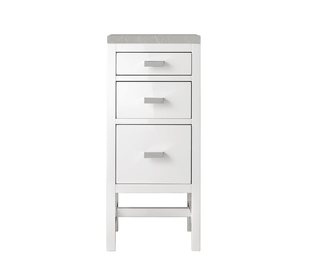 Addison 15" Base Cabinet, Glossy White w/ 3 CM Eternal Serena Top