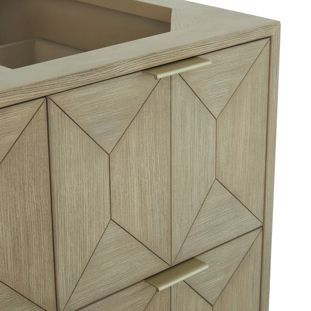 Emmeline 48" Single Vanity, Pebble Oak w/ 3 CM White Zeus Silestone Top