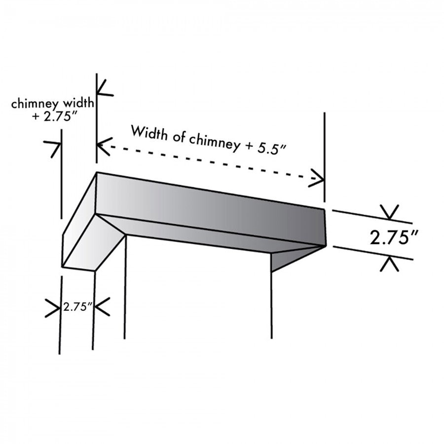 ZLINE Vented Crown Molding Profile 6 for Wall Mount Range Hood in Satin Stainless Steel (CM6V-KB-S304)