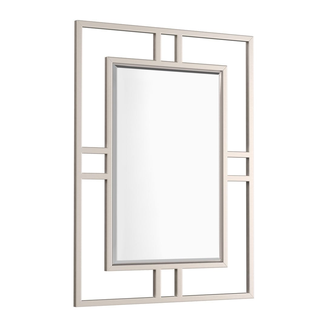 Brenlyn 30 in. W x 40 in. H Rectangular Stainless Steel Framed Wall Mount Bathroom Vanity Mirror in Brushed Nickel