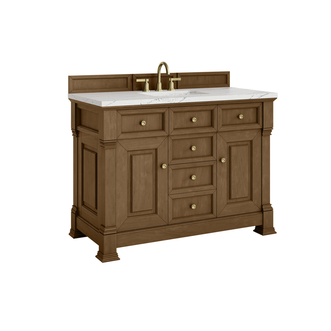 Brookfield 48" Single Vanity, Honey Oak w/ 3 CM Ethereal Noctis Silestone® Top