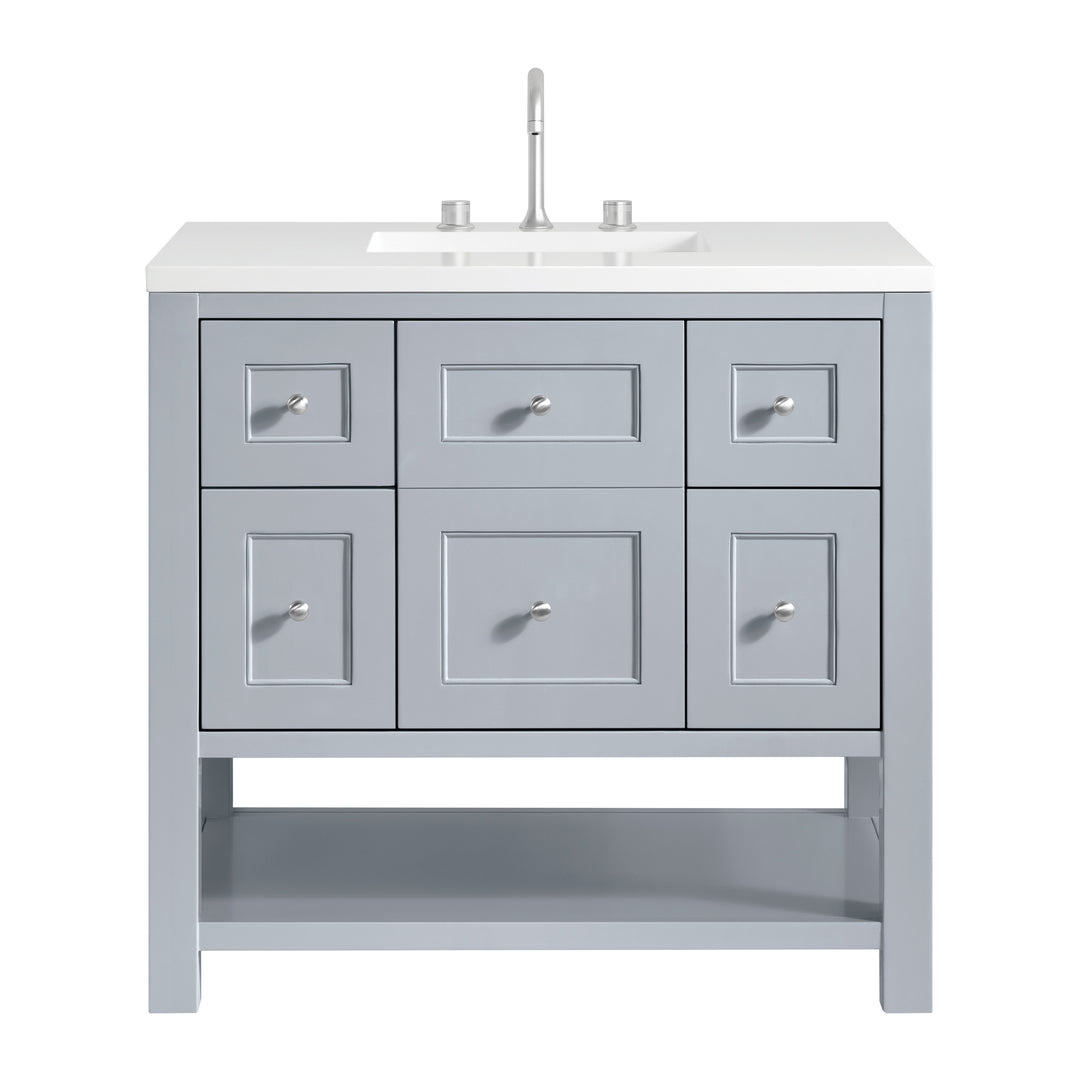 Breckenridge 36" Single Vanity, Serenity Blue, w/ 3 CM White Zeus Quartz Top