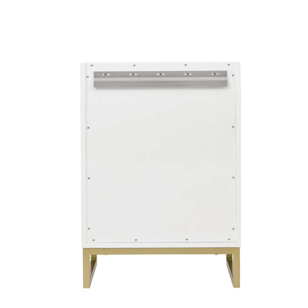 Chianti 24" Single Cabinet, Glossy White, Champagne Brass