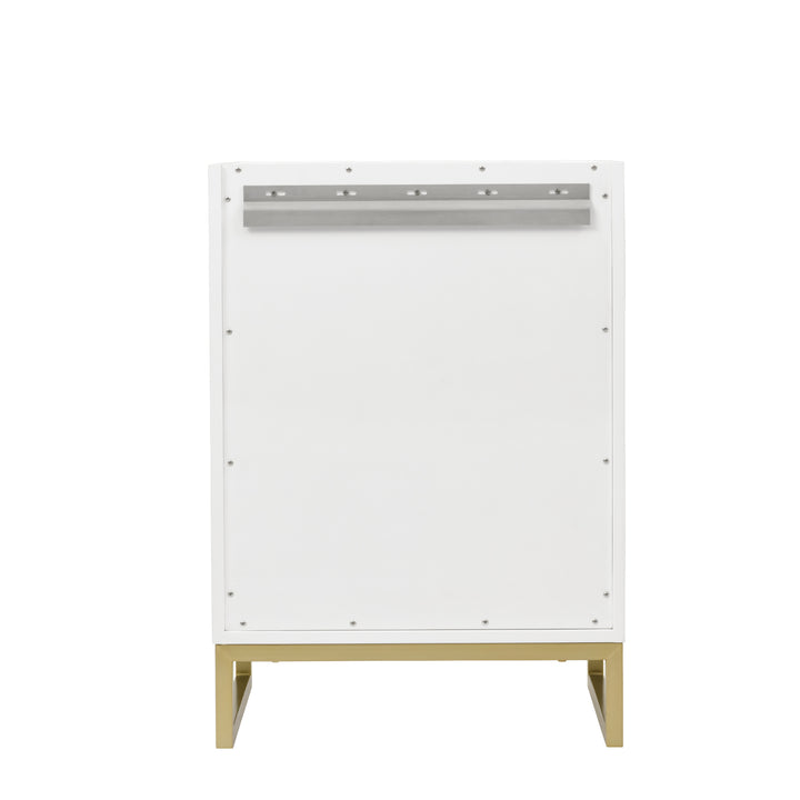 Chianti 24" Single Cabinet, Glossy White, Champagne Brass