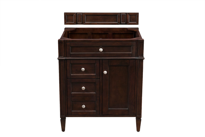 Brittany 30" Single Vanity Cabinet, Burnished Mahogany