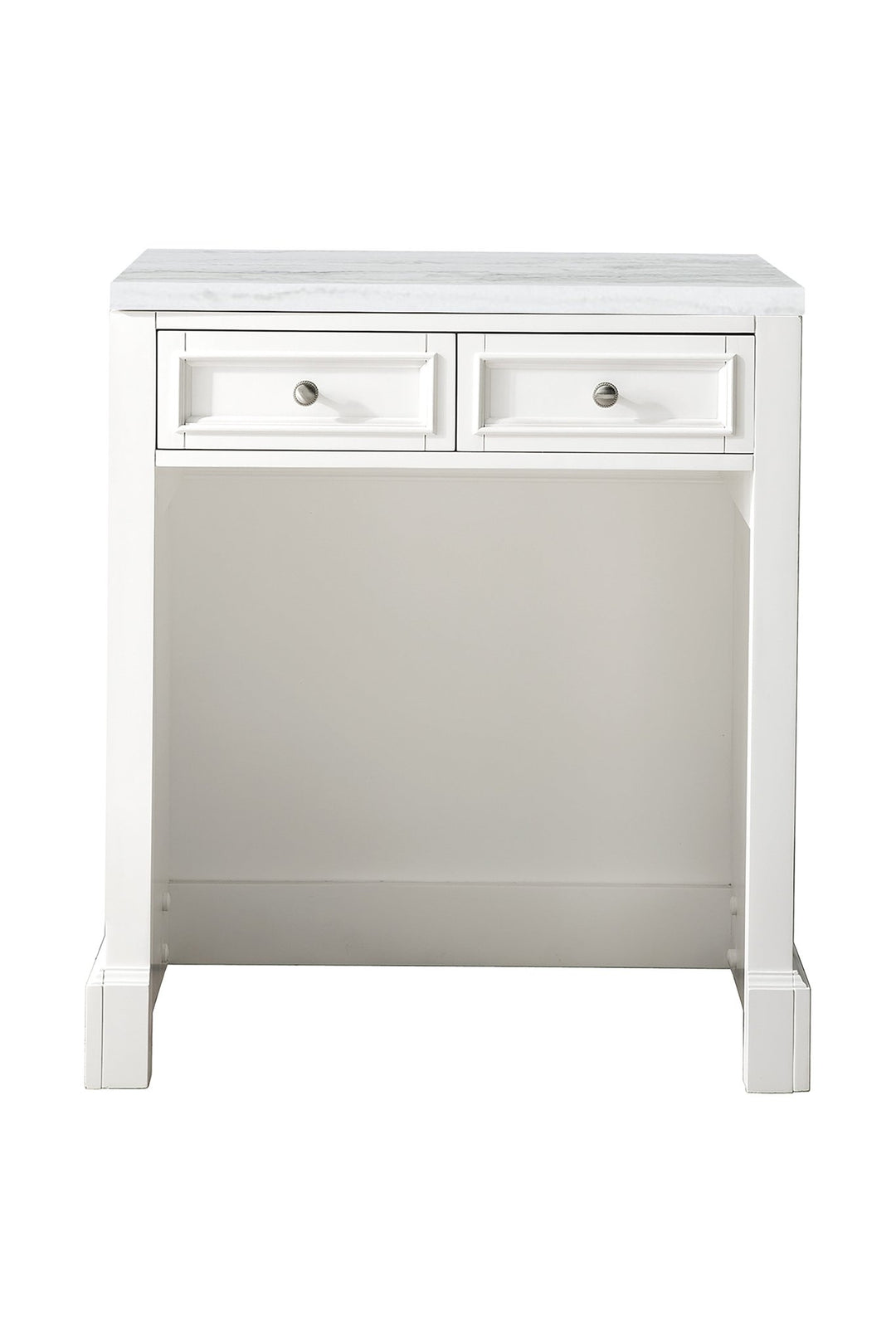 De Soto 30" Countertop Unit, Bright White w/ 3 CM Arctic Fall Solid Surface Top