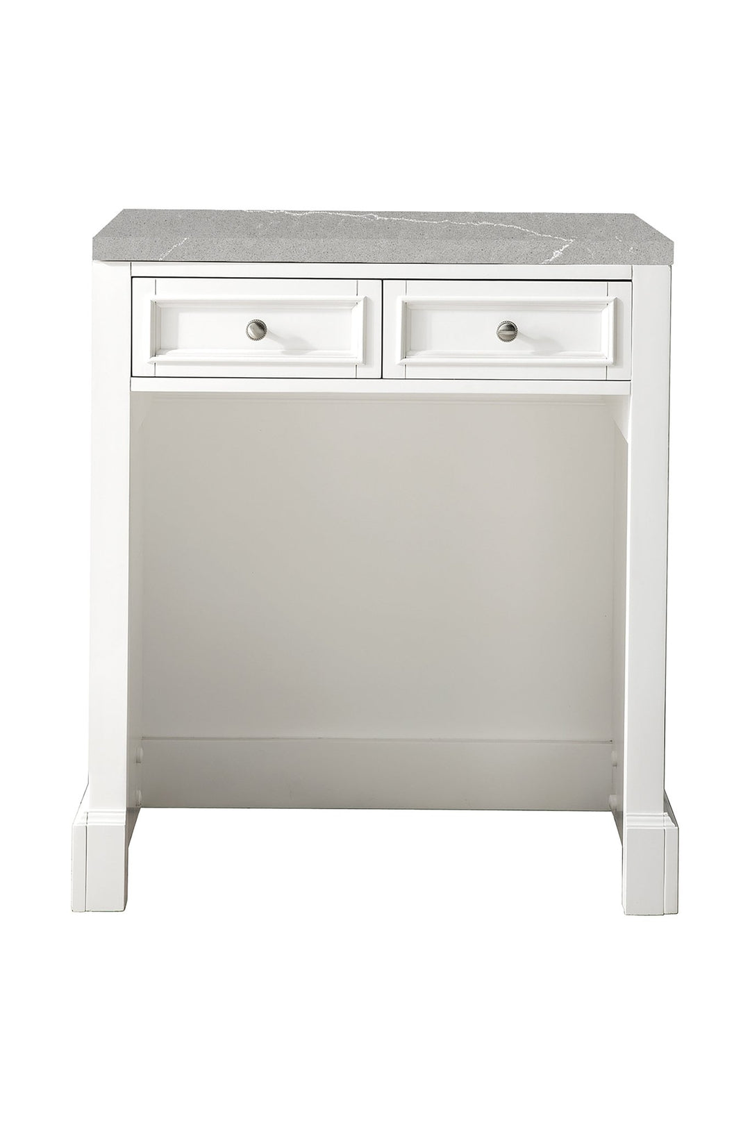 De Soto 30" Countertop Unit, Bright White w/ 3 CM Eternal Serena Silestone Top