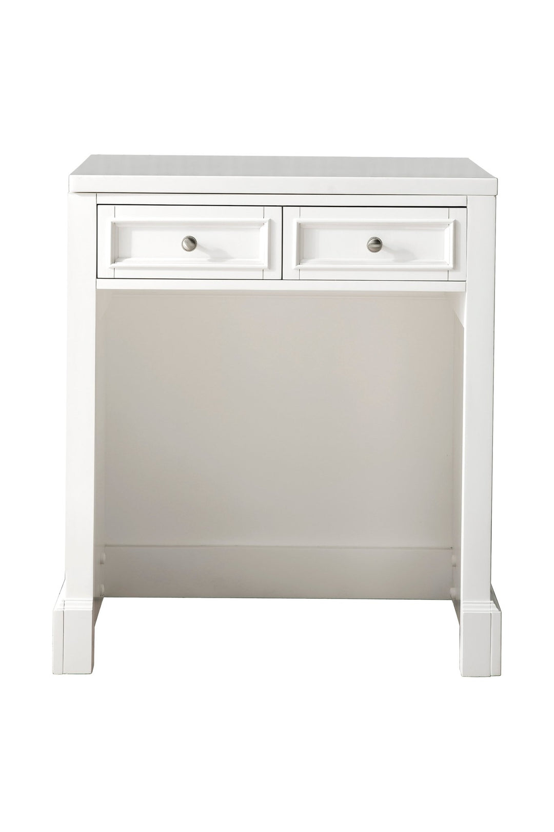 De Soto 30" Countertop Unit, Bright White w/ 3 CM White Zeus Silestone Top