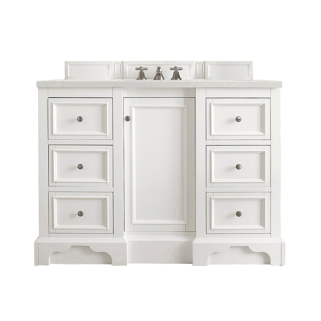 De Soto 48" Single Vanity, Bright White w/ 3 CM Lime Delight Silestone Top