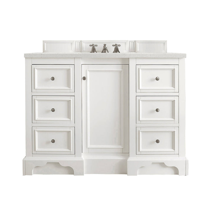 De Soto 48" Single Vanity, Bright White w/ 3 CM Lime Delight Silestone Top