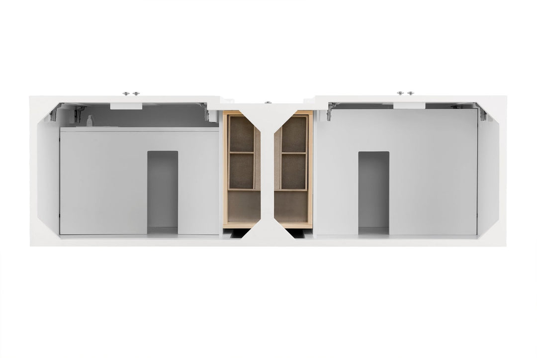 De Soto 72" Double Vanity Cabinet, Bright White