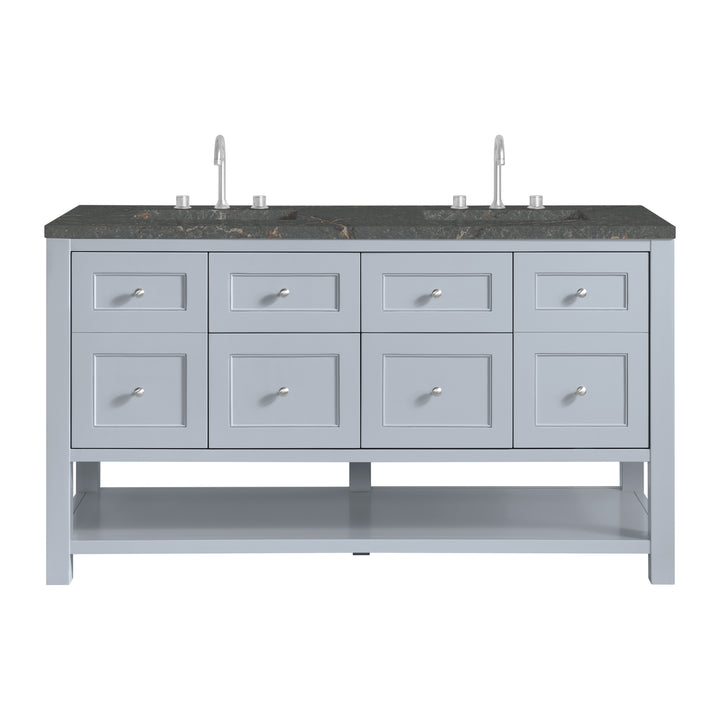 Breckenridge 60" Double Vanity, Serenity Blue w/ 3 CM Parisien Bleu Top