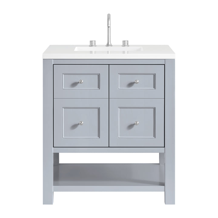 Breckenridge 30" Single Vanity, Serenity Blue, w/ 3 CM White Zeus Quartz Top