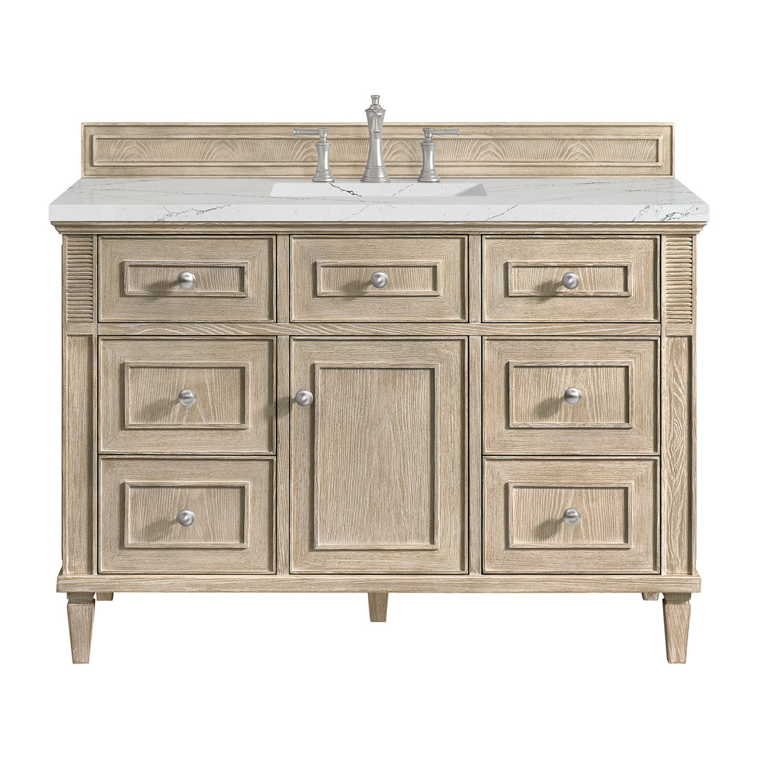 Lorelai 48" Single Vanity, Whitewashed Oak w/ 3 CM Ethereal Noctis Silestone Top