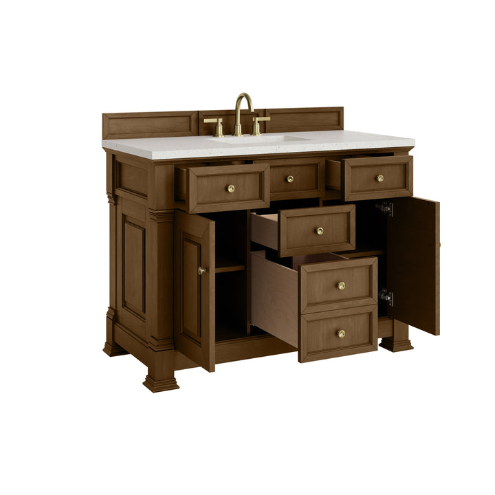 Brookfield 48" Single Vanity, Honey Oak w/ 3 CM Lime Delight Silestone® Top
