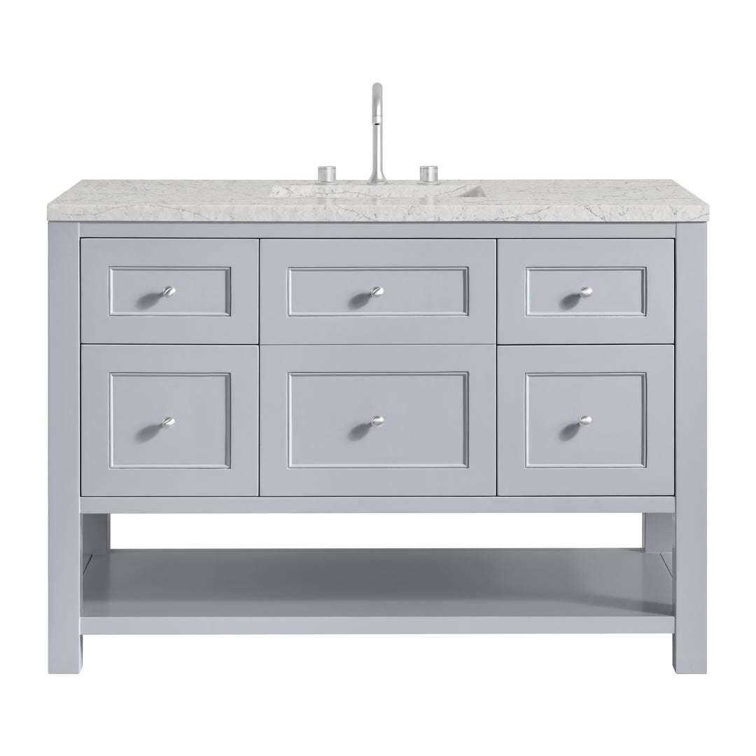 Breckenridge 48" Single Vanity, Serenity Blue, w/ 3 CM Eternal Jasmine Pearl Quartz Top