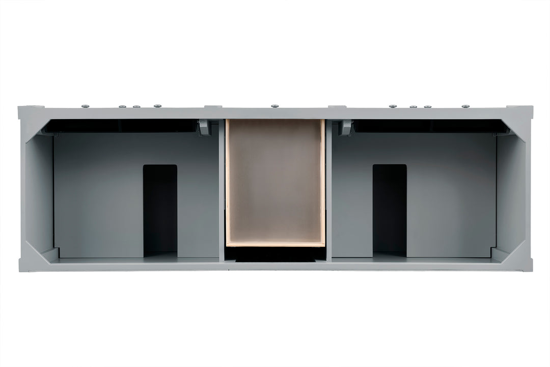 Brittany 72" Double Vanity, Urban Gray w/ 3 CM Ethereal Noctis Silestone Top w/FreePower Wireless Charger