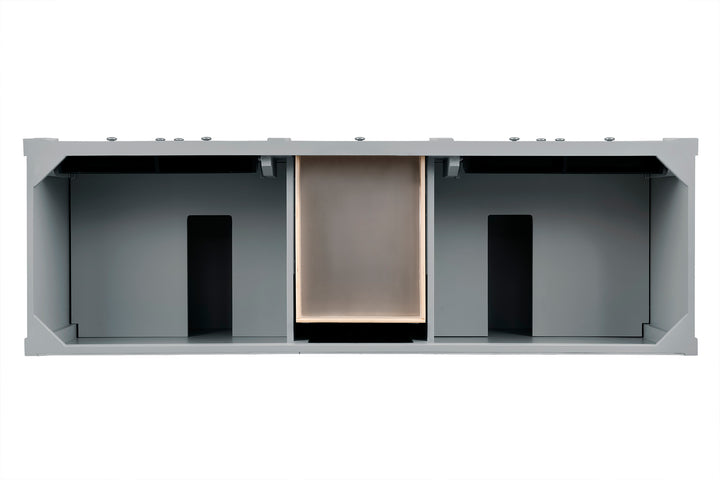 Brittany 72" Double Vanity, Urban Gray w/ 3 CM Ethereal Noctis Silestone Top w/FreePower Wireless Charger