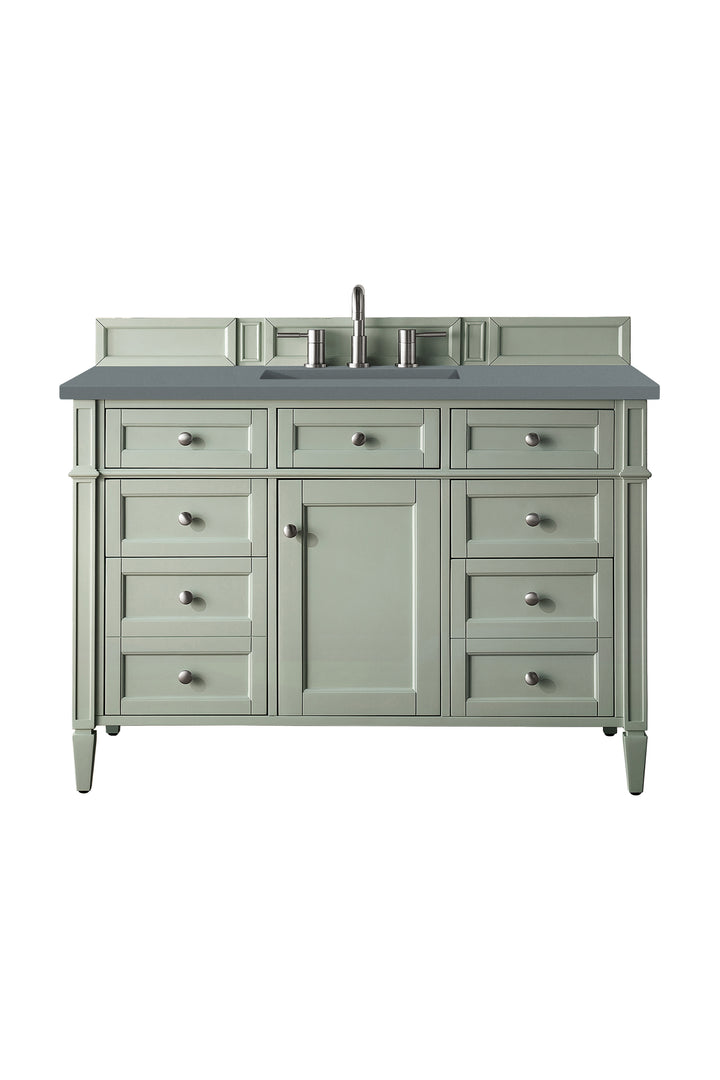 Brittany 48" Single Vanity, Sage Green w/ 3 CM Cala Blue Silestone Top