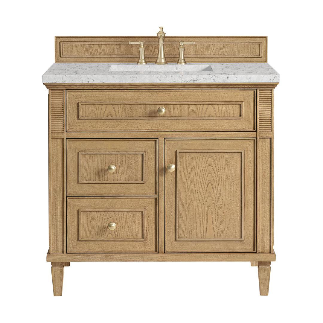 Lorelai 36" Single Vanity, Light Natural Oak w/ 3 CM Eternal Jasmine Pearl Silestone Top