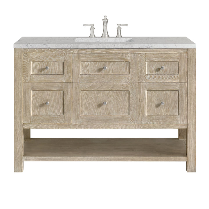 Breckenridge 48" Single Vanity, Whitewashed Oak w/ 3 CM Eternal Jasmine Pearl Silestone Top
