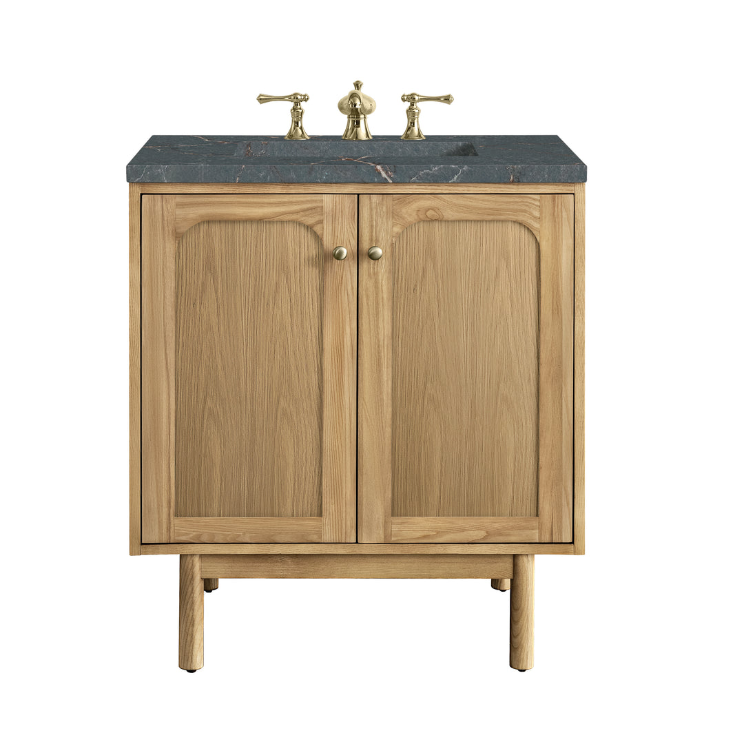 Laurent 30" Single Vanity, Light Natural Oak w/ 3 CM Parisien Bleu Top