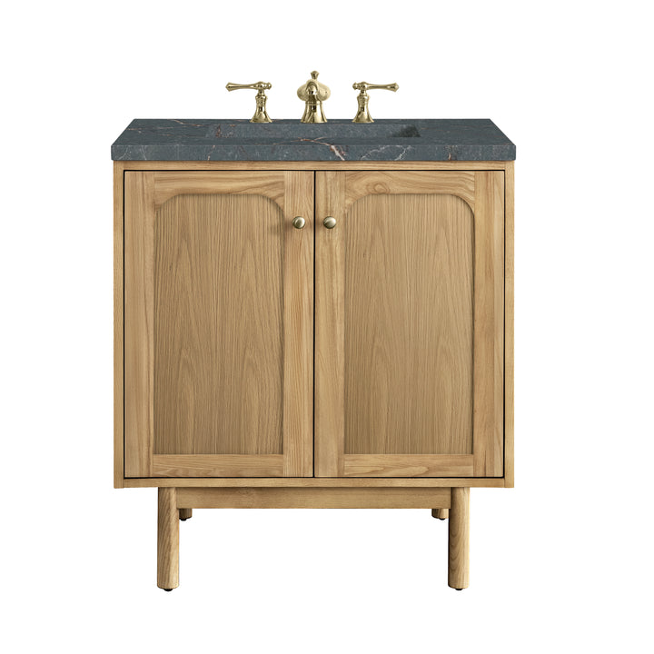 Laurent 30" Single Vanity, Light Natural Oak w/ 3 CM Parisien Bleu Top
