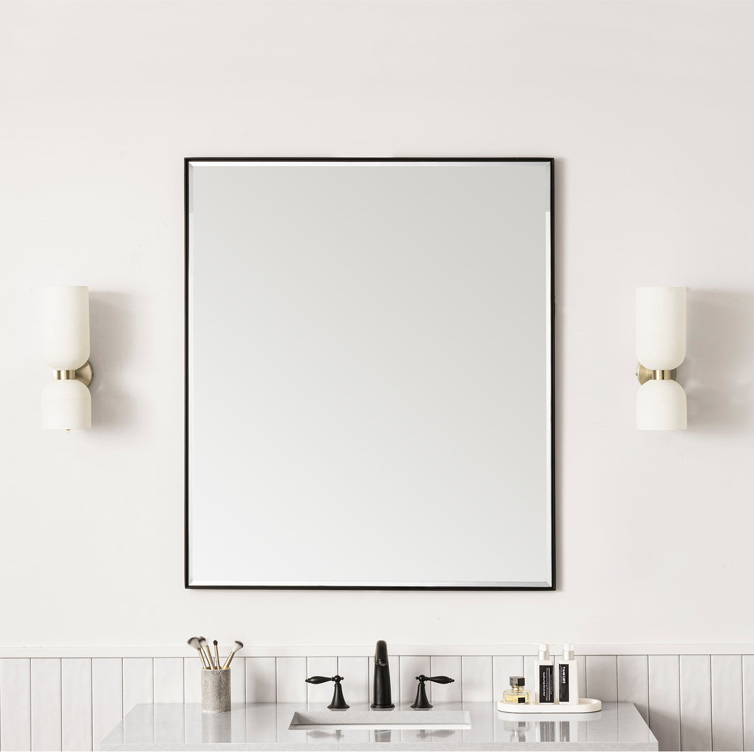 Rohe 36" Rectangular Mirror, Matte Black