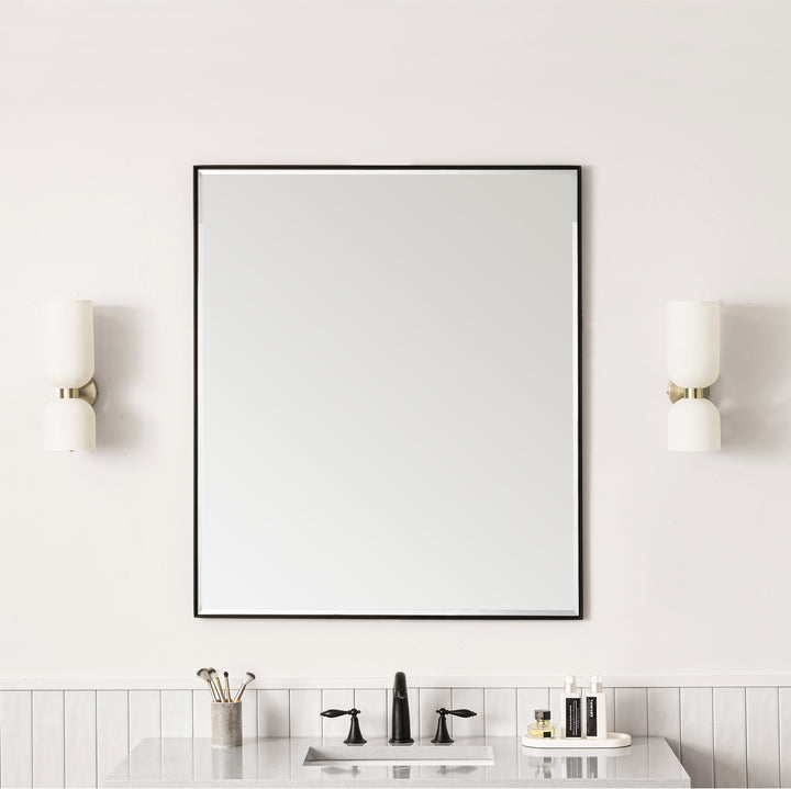 Rohe 36" Rectangular Mirror, Matte Black