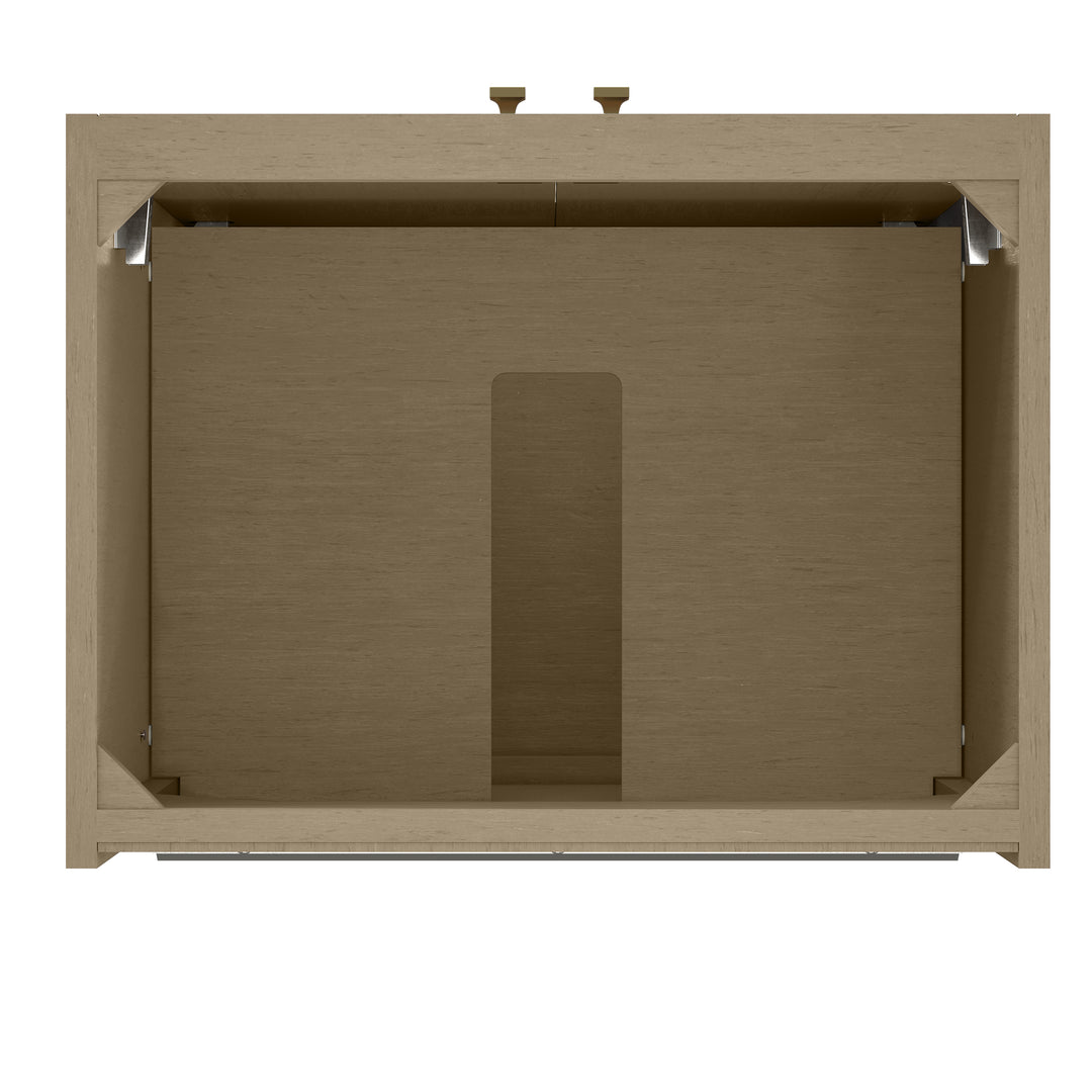 Chianti 24" Single Vanity, Walnut Whisper, Champagne Brass, w/ White Glossy Composite Stone Top