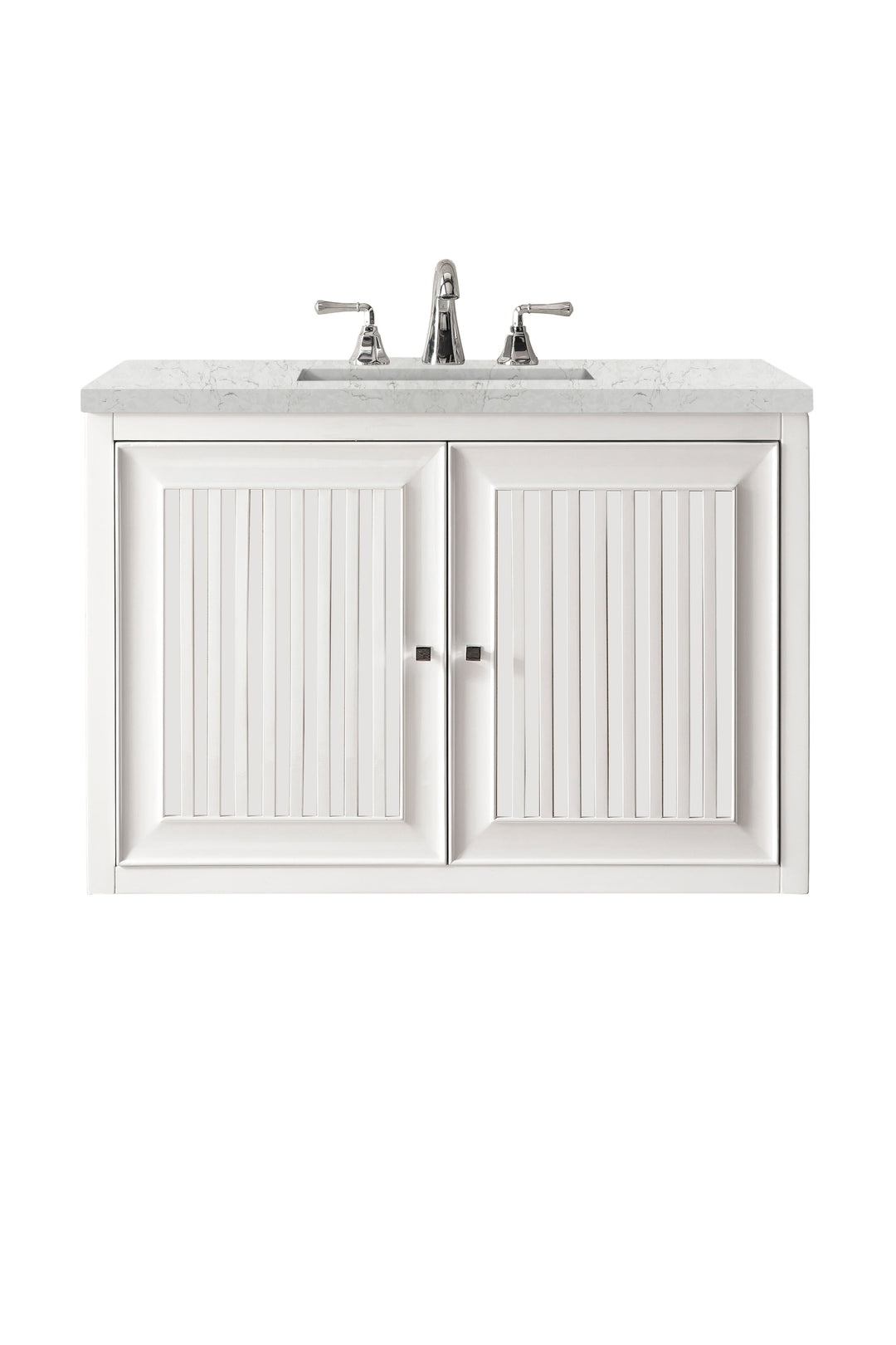 Athens 30" Single Vanity, Glossy White w/ 3 CM Eternal Jasmine Pearl Silestone Top
