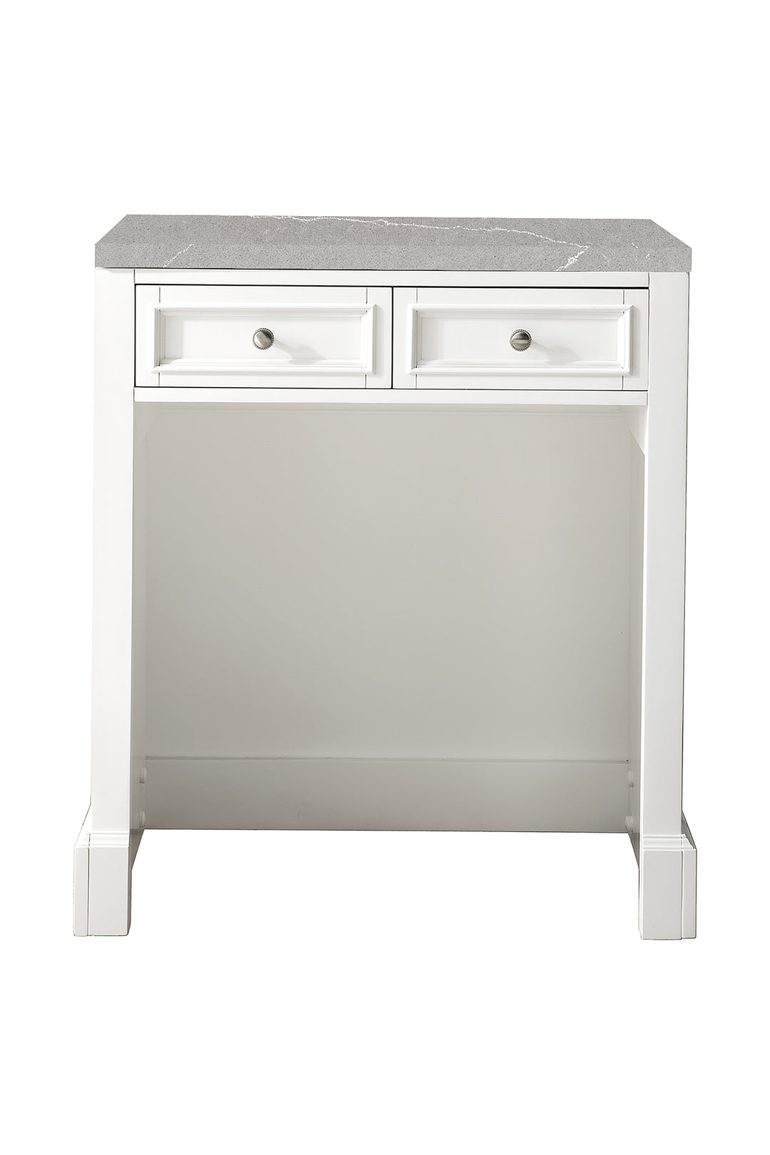 De Soto 30" Countertop Unit, Bright White w/ 3 CM Eternal Serena Silestone Top