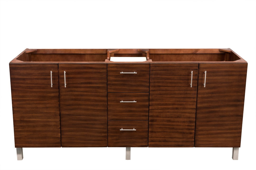 Metropolitan 72" Double Vanity Cabinet, American Walnut