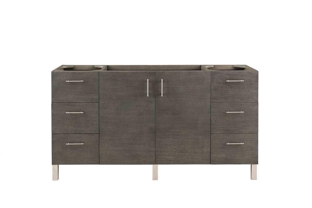 Metropolitan 60" Single Vanity Cabinet, Silver Oak