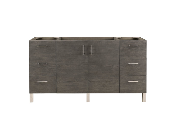 Metropolitan 60" Single Vanity Cabinet, Silver Oak