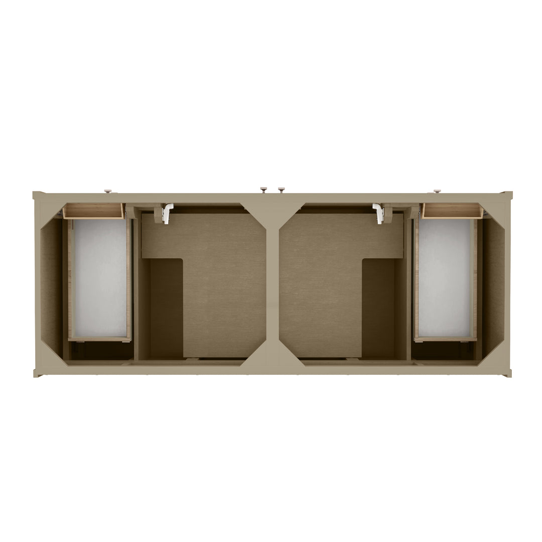 Chicago 60" Double Vanity, Walnut Whisper, w/ 3 CM Charcoal Soapstone Silestone® Top