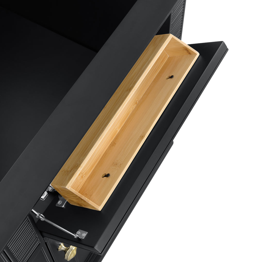 Lorelai 60" Double Vanity, Black Onyx w/ 3 CM Ethereal Noctis Silestone Top