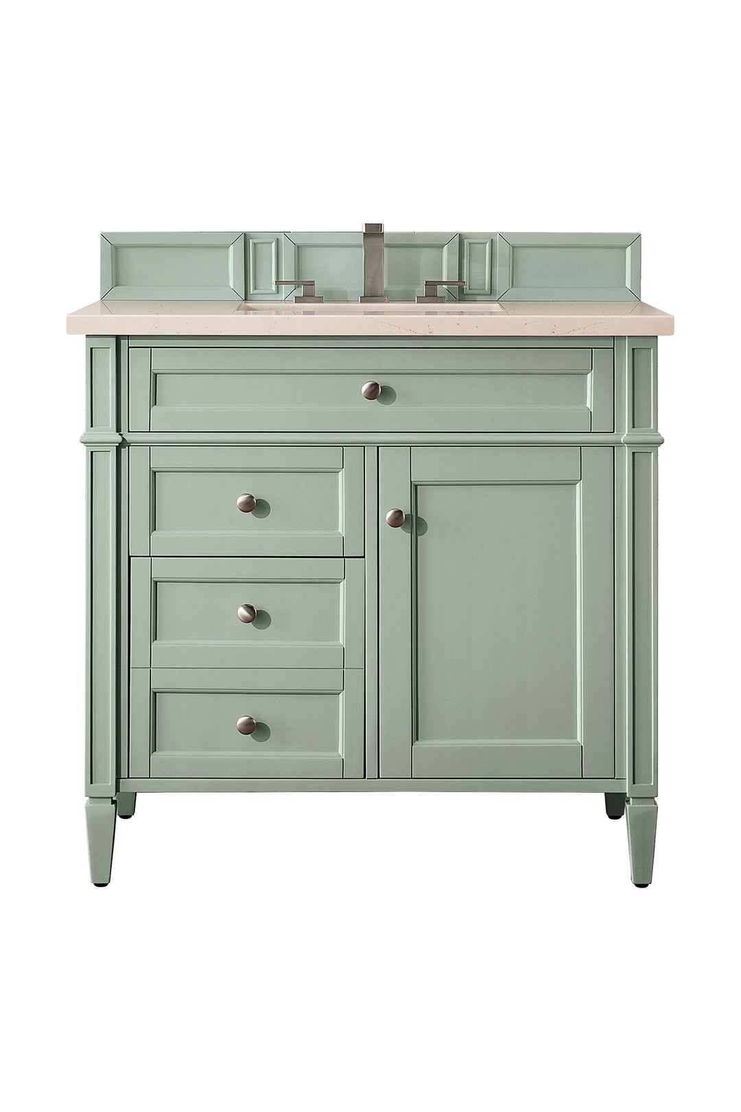 Brittany 36" Single Vanity, Sage Green w/ 3 CM Eternal Marfil Silestone Top