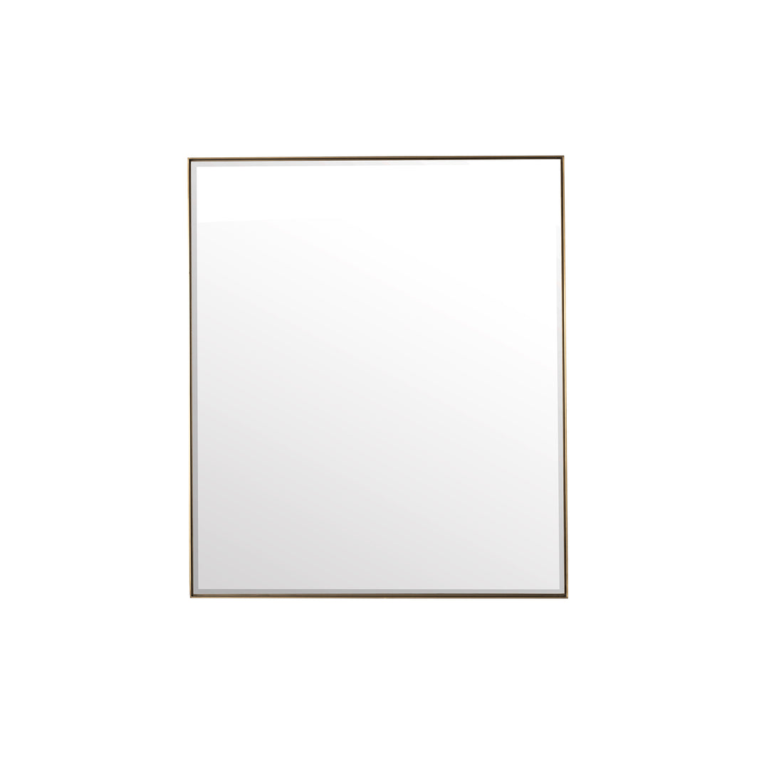 Rohe 36" Rectangular Mirror, Champagne Brass