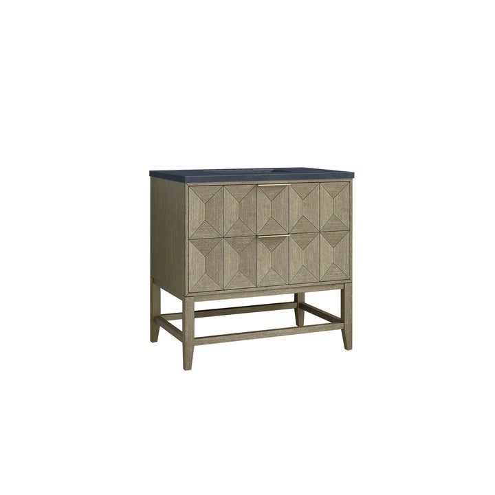 Emmeline 36" Single Vanity, Pebble Oak w/ 3 CM Charcoal Soapstone Top