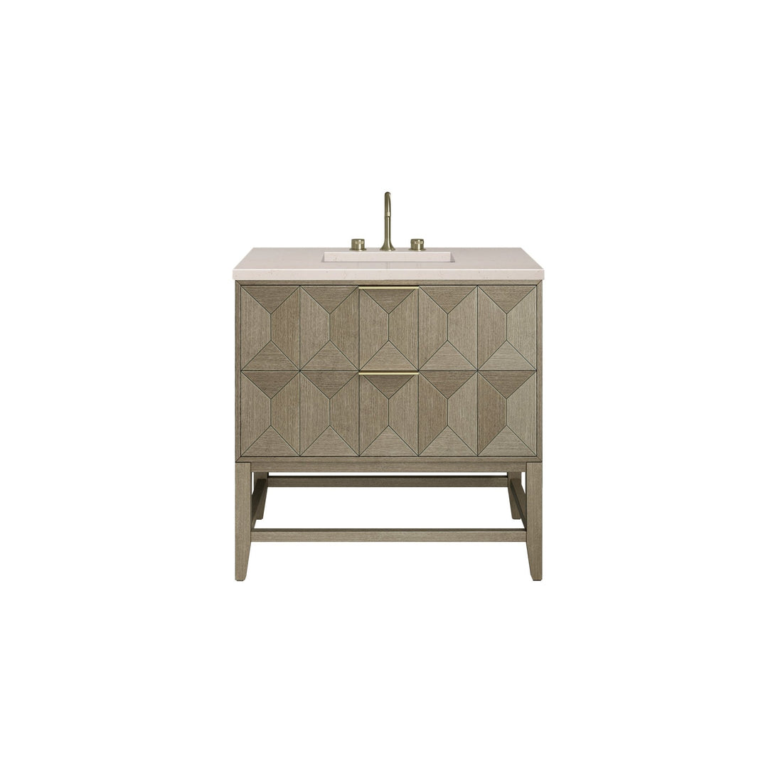 Emmeline 36" Single Vanity, Pebble Oak w/ 3 CM Eternal Marfil Top