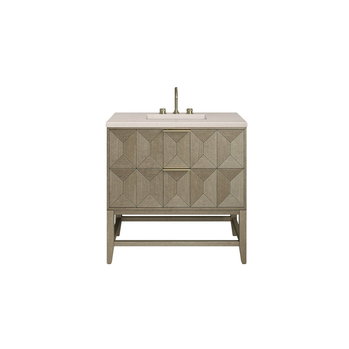 Emmeline 36" Single Vanity, Pebble Oak w/ 3 CM Eternal Marfil Top