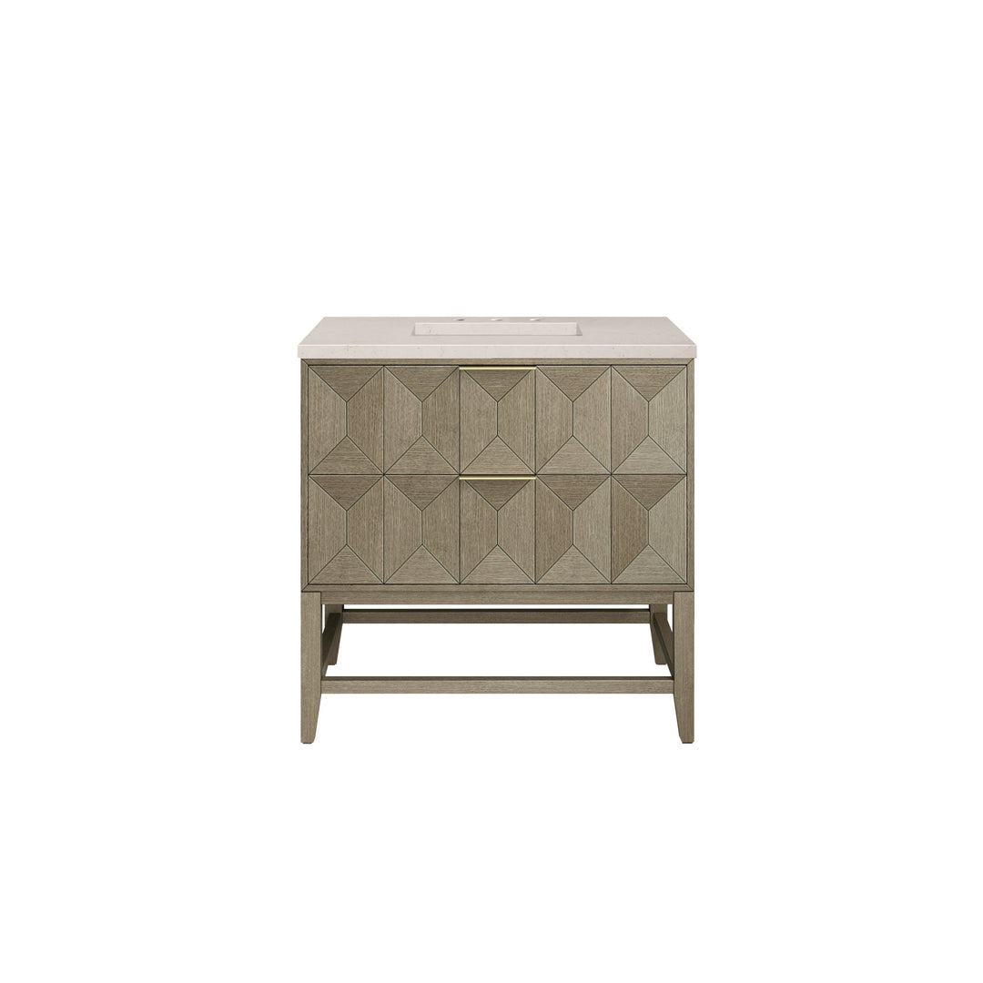 Emmeline 36" Single Vanity, Pebble Oak w/ 3 CM Eternal Marfil Top