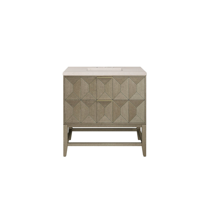 Emmeline 36" Single Vanity, Pebble Oak w/ 3 CM Eternal Marfil Top