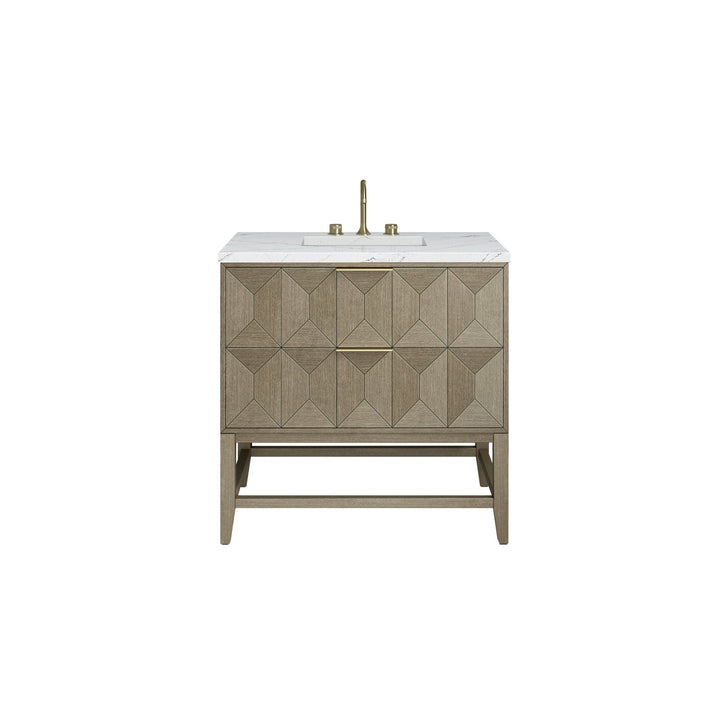 Emmeline 36" Single Vanity, Pebble Oak w/ 3 CM Ethereal Noctis Top