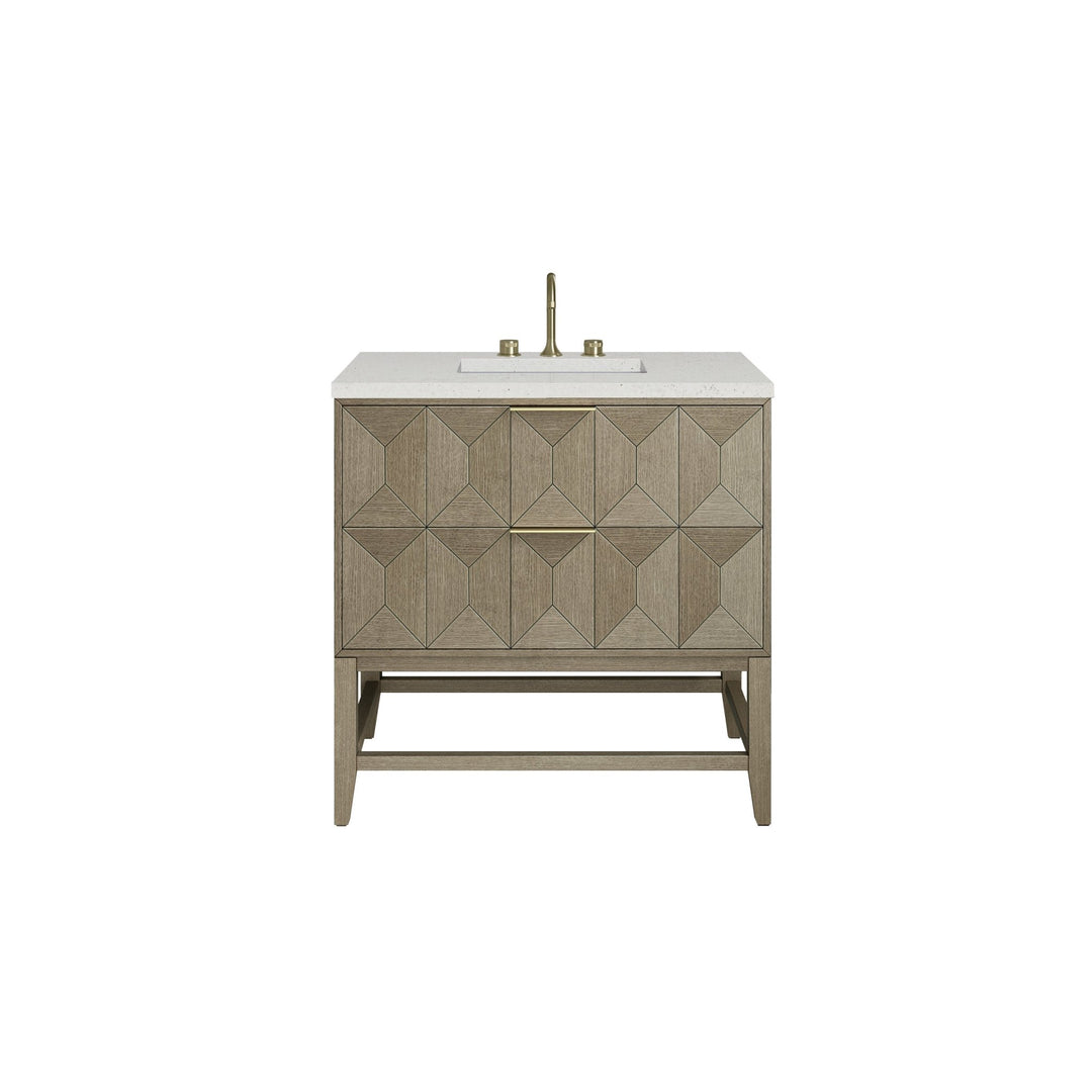 Emmeline 36" Single Vanity, Pebble Oak w/ 3 CM Lime Delight Top